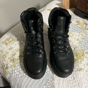 J Slides Black Ankle Boots